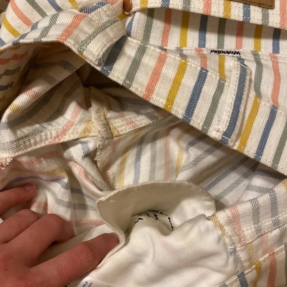 Great condition limited edition wrangler wide leg flared jeans striped - Picture 4 of 9